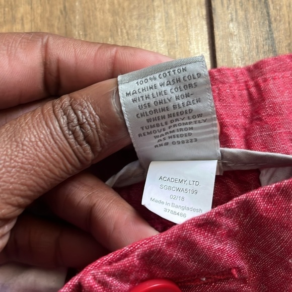 BCG Women's Red Casual Shorts 100% Cotton Pockets Size 12 Vacay Travel Cruise - Picture 7 of 9